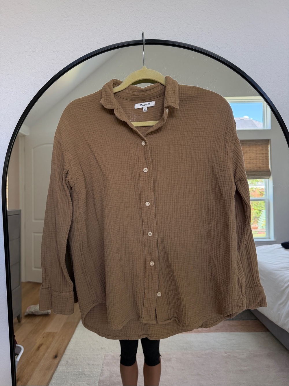 Madewell Brown Textured Button-Down Shirt